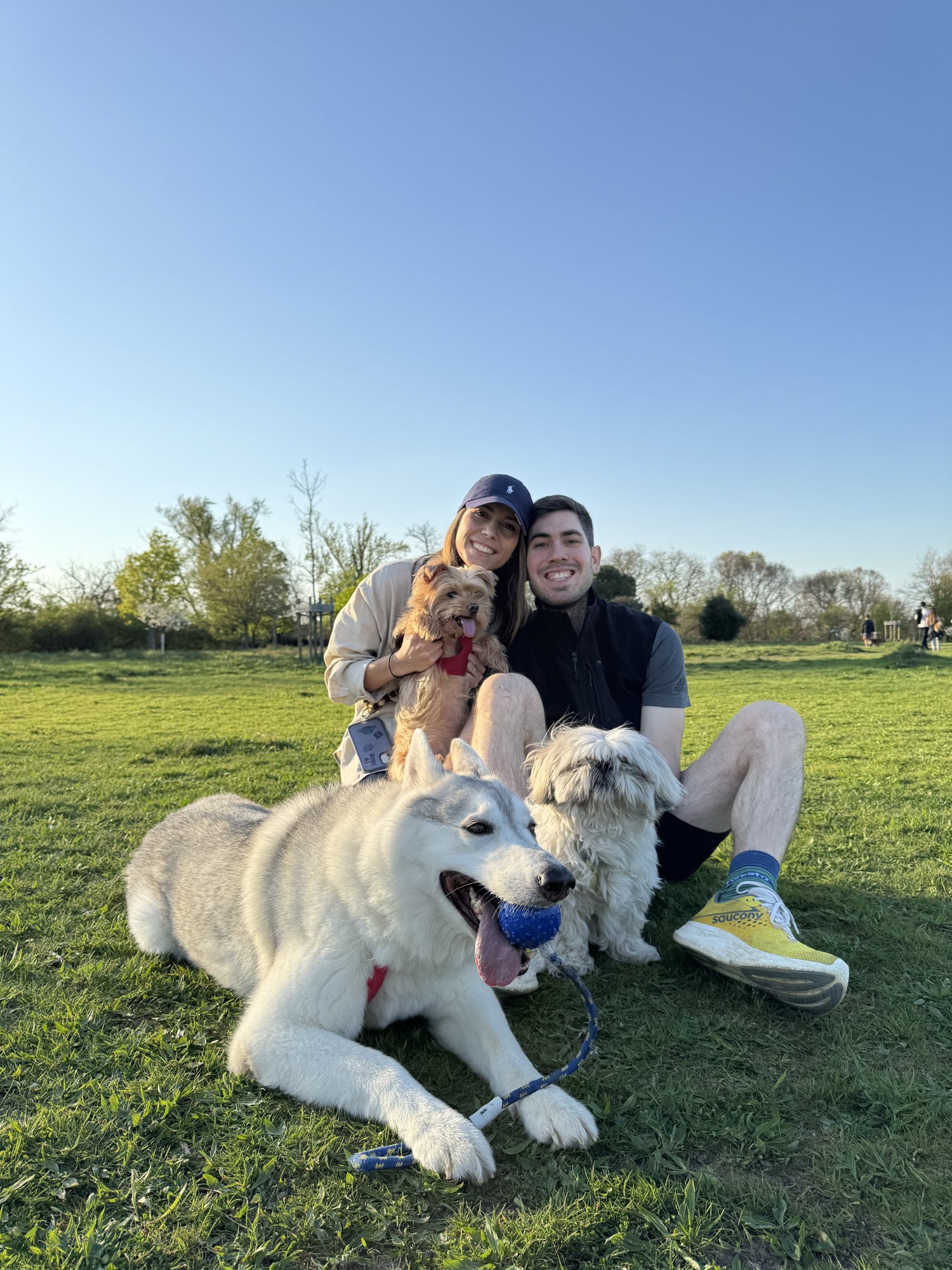 Con nuestros tres perrucos
